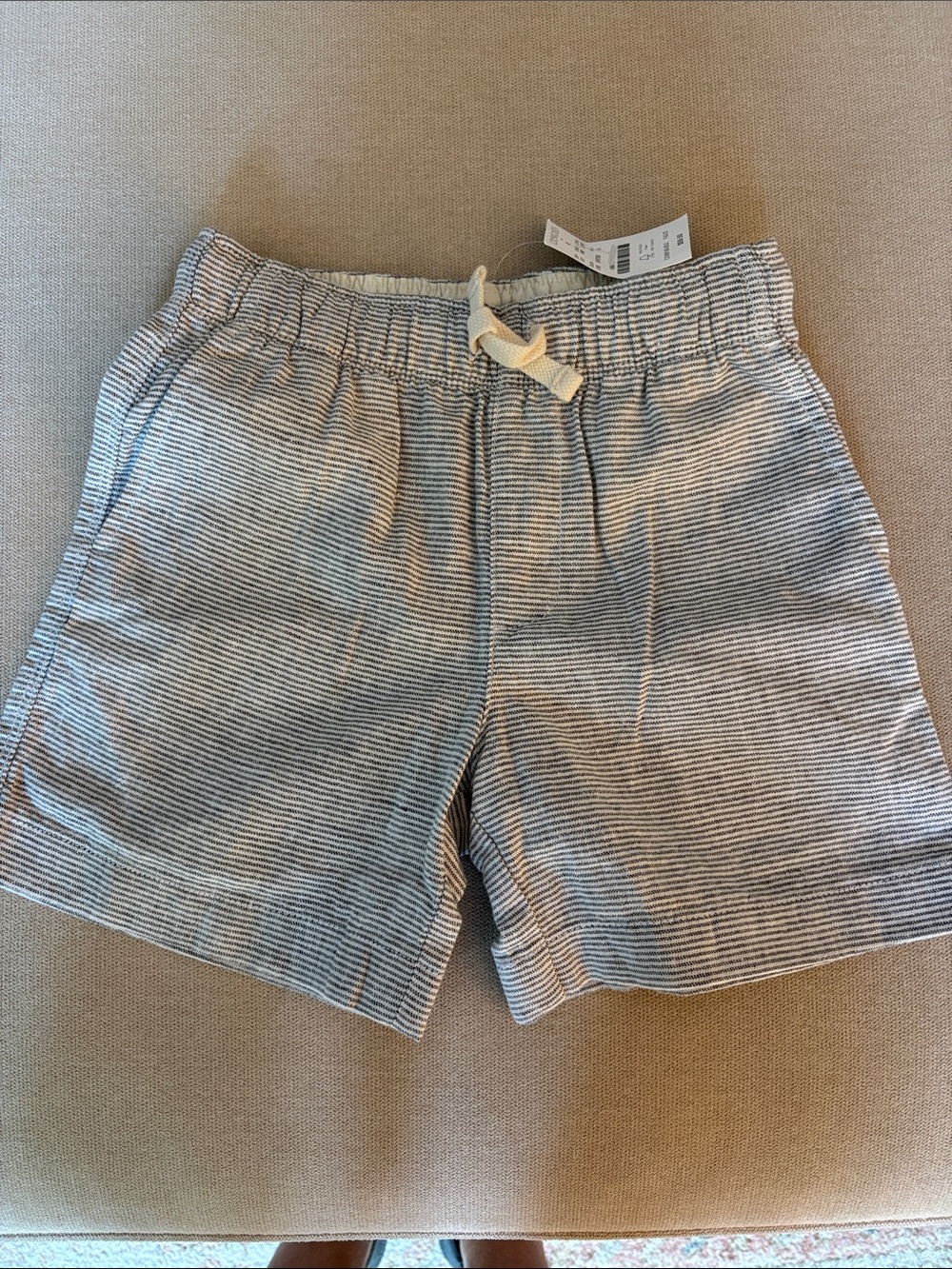 Crewcuts Boys' Blue and White Striped Drawstring Athletic Shorts